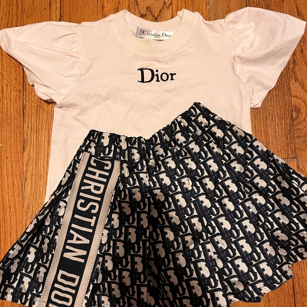 Dark Blue and white Christian Dior Skirt set